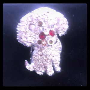 Classic ‘50s (?) faux diamond poodle pin.